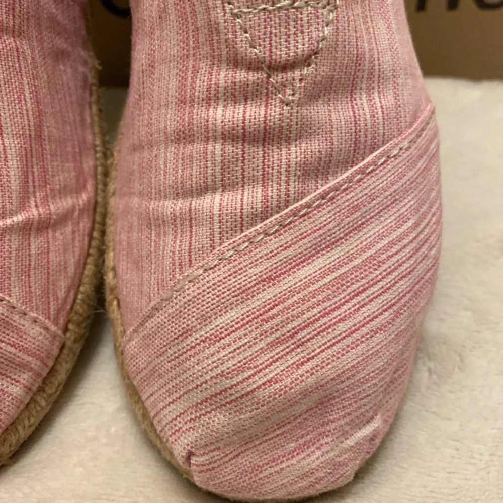 Toms Pink And White Striped Espadrilles